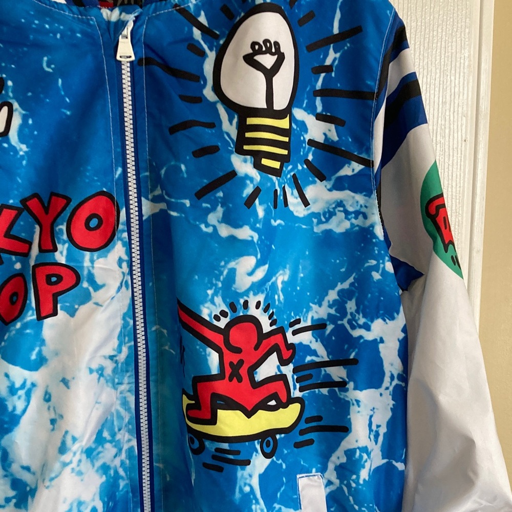 K. Haring x Members Only Tokyo Pop Blue Bomber Jacket - Picture 6 of 10
